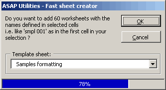 Improved fast creation of sheets