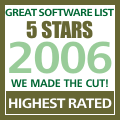 ASAP Utilities was rated 5 stars on The Great Software List