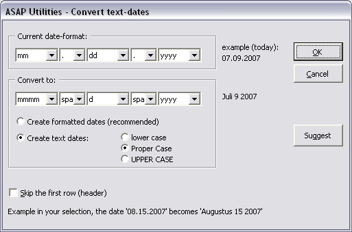 Text » Convert dates...