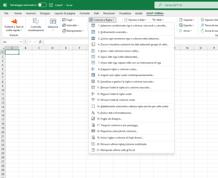 Colonne e Righe  ›  15 Pulisci dati e formattazione...