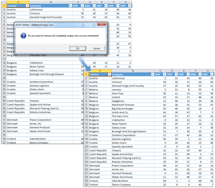 asap-utilities-for-excel-blog-tip-quickly-remove-blank-rows-from-a-long-list