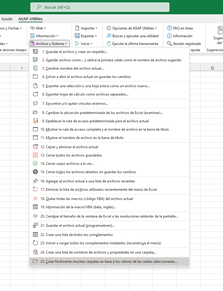 Archivo y Sistema  ›  25 Crear fácilmente muchas carpetas en base a los valores de las celdas seleccionadas...