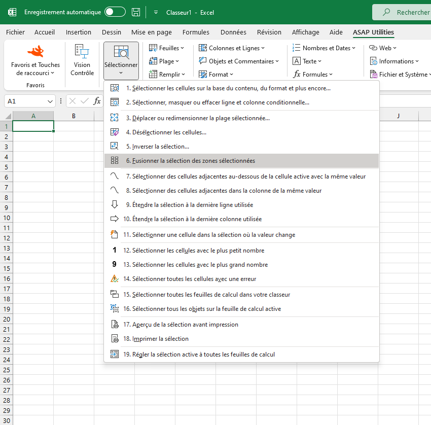 Sélectionner  ›  6 Fusionner la sélection des zones sélectionnées