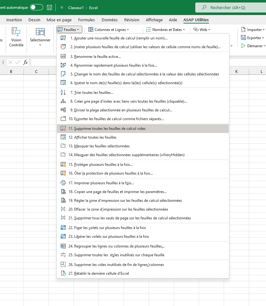 Feuilles  ›  11 Supprimer toutes les feuilles de calcul vides