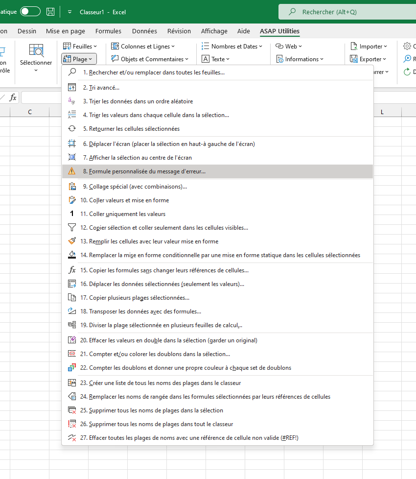 Plage  ›  8 Formule personnalisée du message d'erreur...