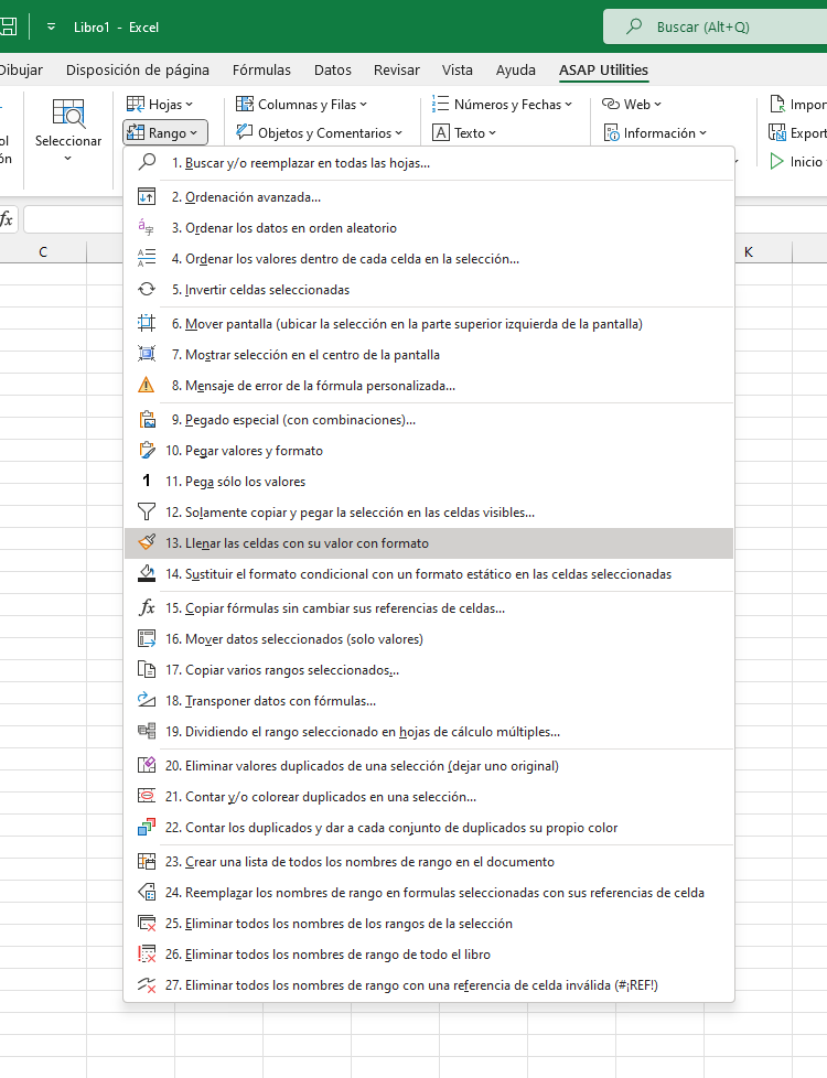 Rango  ›  13 Llenar las celdas con su valor con formato