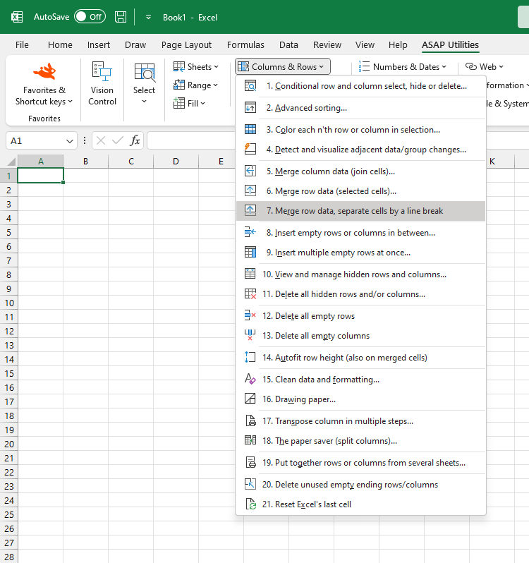 Columns & Rows  ›  7 Merge row data, separate cells by a line break