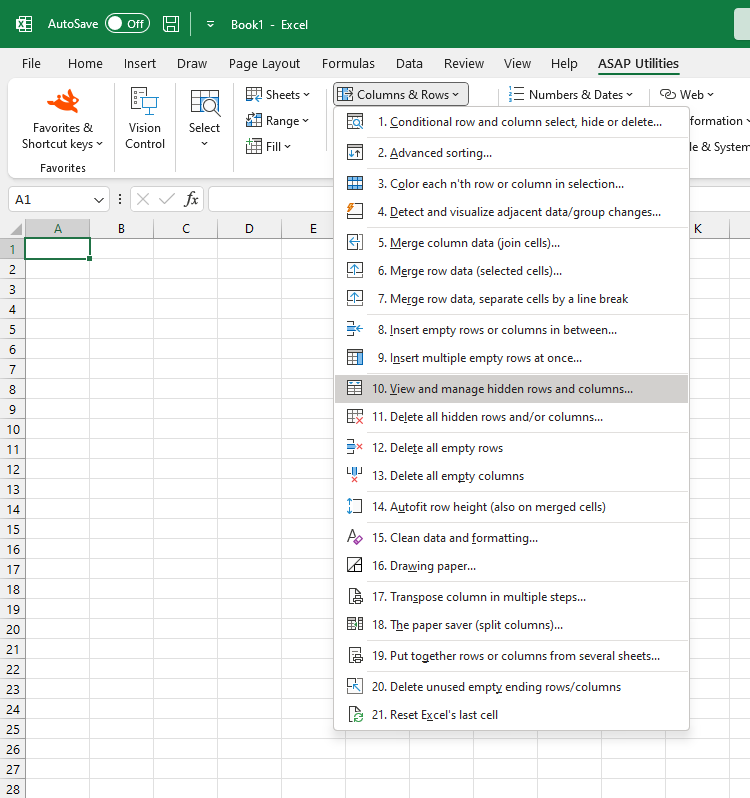 Columns & Rows  ›  10 View and manage hidden rows and columns...
