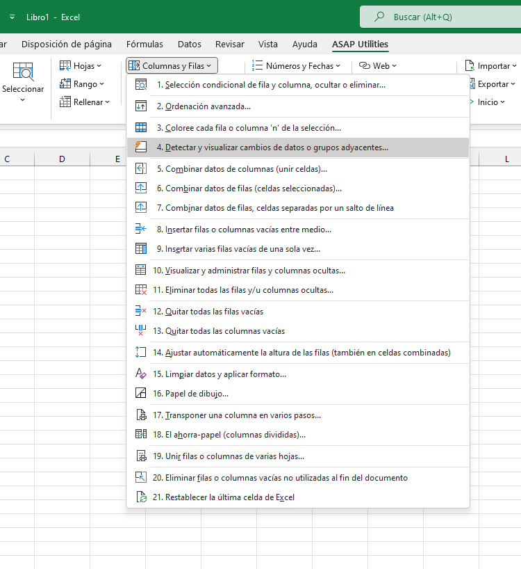 Columnas y Filas  ›  4 Detectar y visualizar cambios de datos o grupos adyacentes...