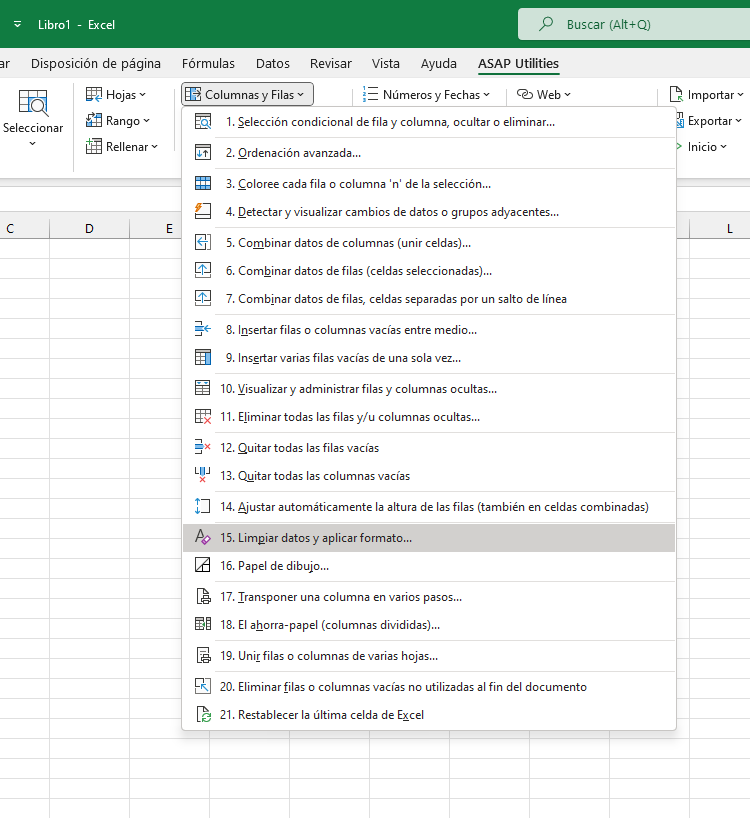 Columnas y Filas  ›  15 Limpiar datos y aplicar formato...