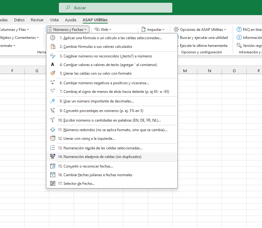 Números y Fechas  ›  14 Numeración aleatoria de celdas (sin duplicados)