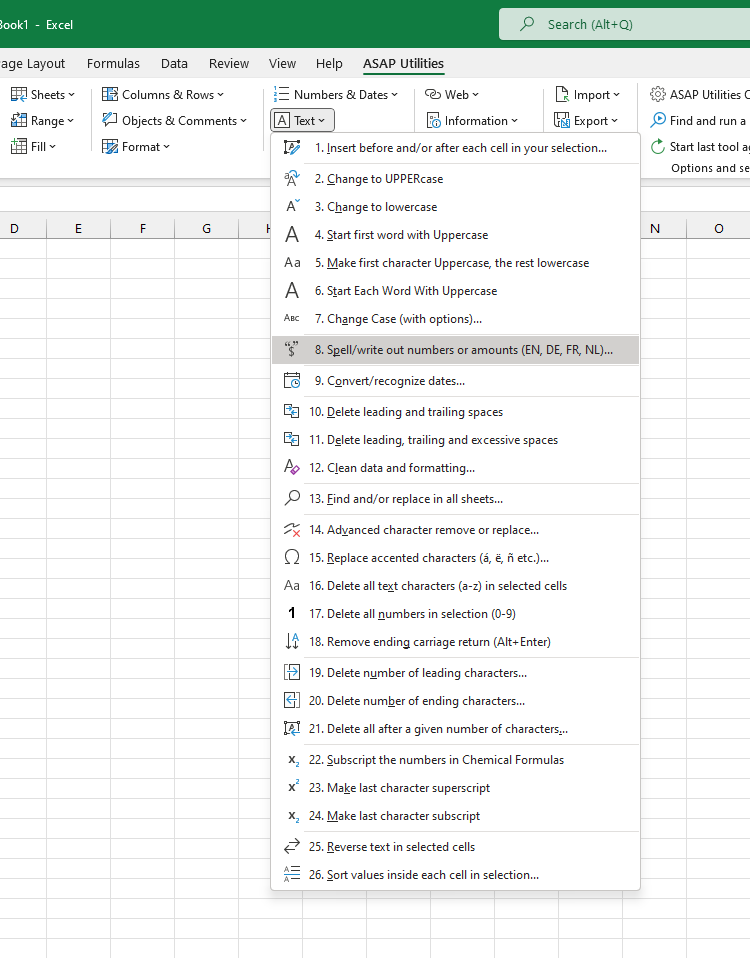 Text  ›  8 Spell/write out numbers or amounts (EN, DE, FR, NL)...