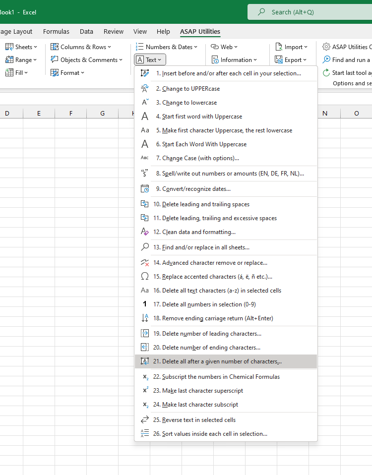 Text  ›  21 Delete all after a given number of characters...