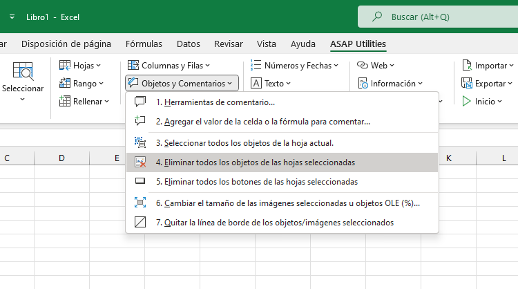 Objetos y Comentarios  ›  Eliminar todos los objetos de las hojas seleccionadas