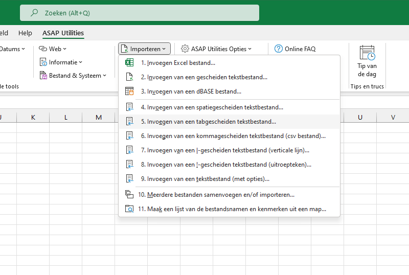 Importeren  ›  5 Invoegen van een tabgescheiden tekstbestand...