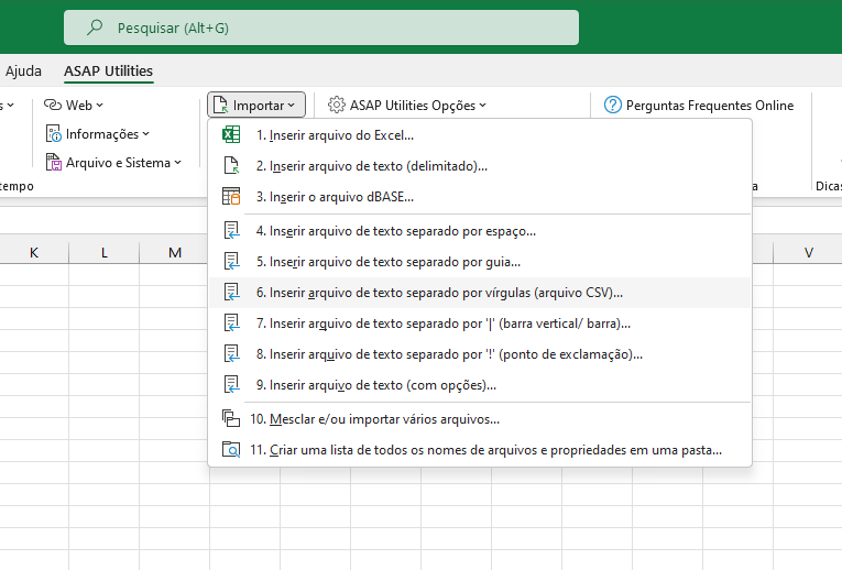 Importar  ›  6 Inserir arquivo de texto separado por vírgulas (arquivo CSV)...