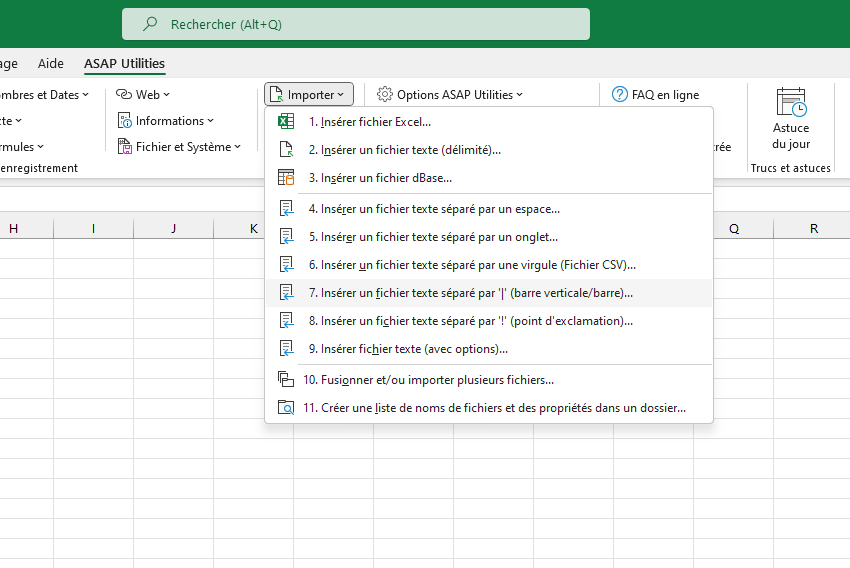 Importer  ›  7 Insérer un fichier texte séparé par 