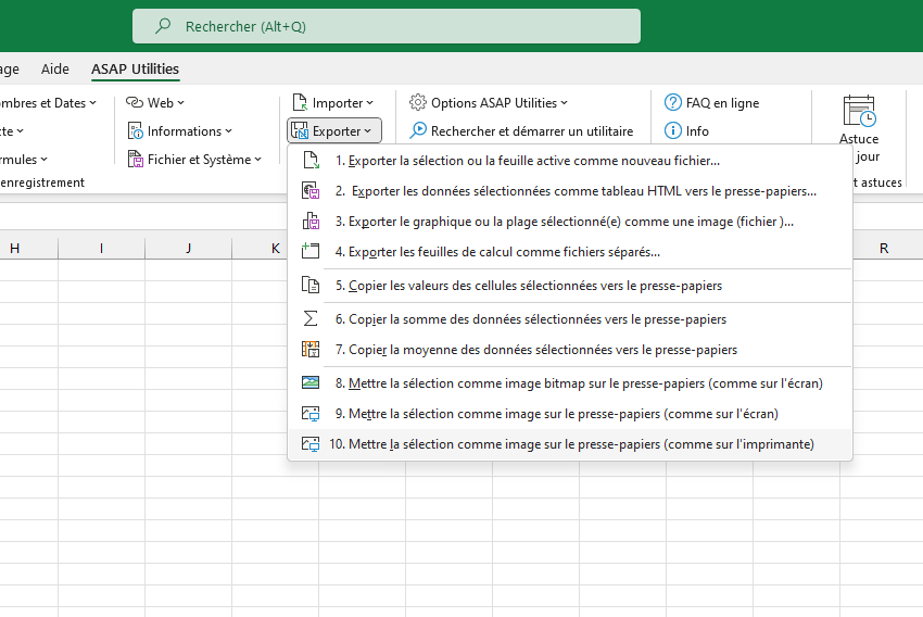 Exporter  ›  10 Mettre la sélection comme image sur le presse-papiers (comme sur l'imprimante)