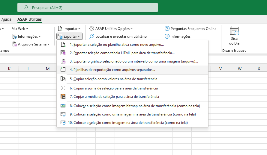 Exportar  ›  4 Planilhas de exportação como arquivos separados...