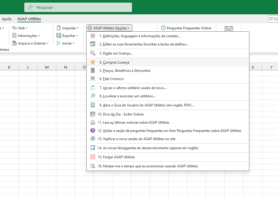 ASAP Utilities Opções  ›  4 Comprar Licença