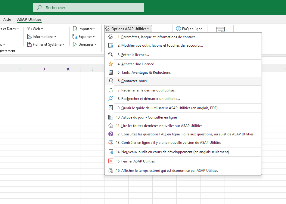 Options ASAP Utilities  ›  6 Contactez-nous