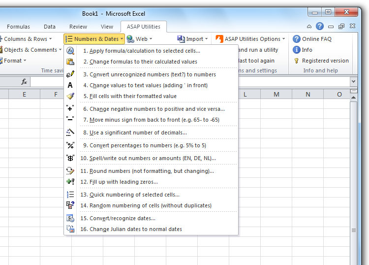 free asap utilities for excel 2007